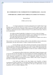 analyse comparée de la dérivation verbale en zan