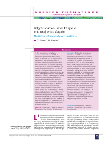 Myélome multiple et sujets âgés – Multiple myeloma and elderly