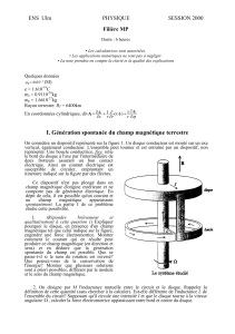 I. Génération spontanée du champ magnétique terrestre