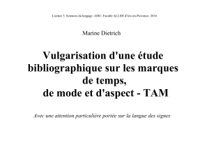 Vulgarisation d`une étude bibliographique sur les marques de temps