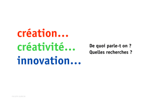 création… créativité… innovation…