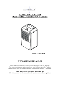 manuel d´utilisation deshumificateur design 10 litres www