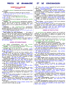 PRECIS DE GRAMMAIRE ET DE CONJUGAISON FRANCAISE