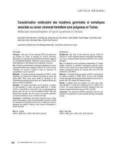 caractérisation moléculaire des mutations germinales et somatiques