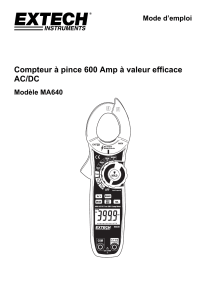 Compteur à pince 600 Amp à valeur efficace AC/DC