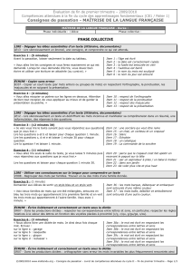 Consignes de passation - MAÎTRISE DE LA LANGUE