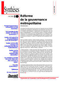 Réforme de la gouvernance métropolitaine