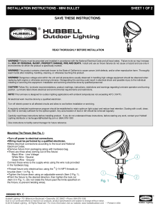 installation instructions - mini bullet sheet 1 of 2 save these instructions