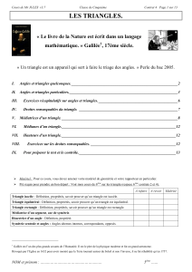 LES TRIANGLES. - Maths en Force