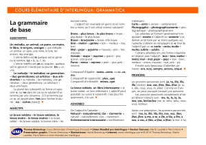 La grammaire de base - Union Mundial pro Interlingua
