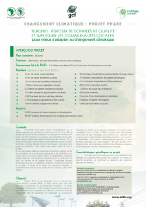 CHANGEMENT CLIMATIQUE : PROJET PHARE