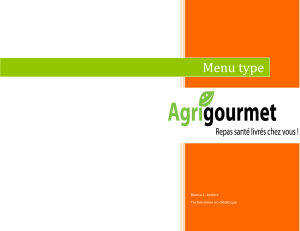 Menu type - Agrigourmet.ca