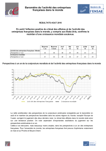 Baromètre de l`activité des entreprises françaises dans le monde