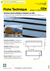 Ardoise photovoltaïque intégrée au bâti