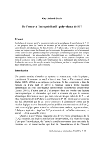 De l`extra- à l`intraprédicatif : polyvalence de Si ?