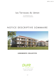 NOTICE DESCRIPTIVE SOMMAIRE Les Terrasses du Léman