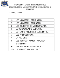 1- les nombres cardinaux 2 - providence english private school