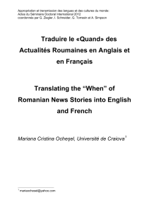 Quand» des Actualités Roumaines en Anglais et en Français