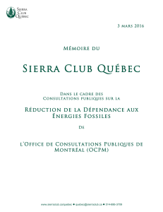 Sierra Club Québec - Office de consultation publique de Montréal