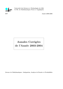 Annales Corrigées de l`Année 2003-2004