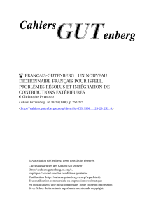 Français-GUTenberg - Cahiers GUTenberg