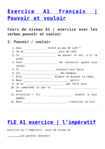 Exercice A1 français | Pouvoir et vouloir,FLE A1