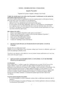 NOTICE : INFORMATION DE L`UTILISATEUR Spagulax M granulés