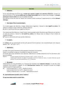 Les ions - SECONDE - Lycée Saint Joseph Pierre Rouge