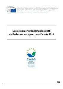 Déclaration environnementale 2015 du Parlement européen pour l