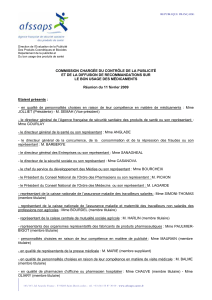 Compte rendu de la réunion du 11 février 2009