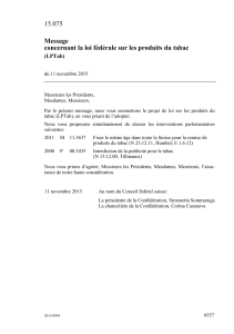 15.075 Message concernant la loi fédérale sur les produits du tabac