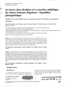 Les laves calco-alcalines et à caractère adakitique du volcan