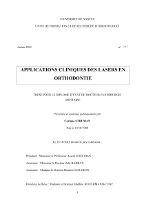 applications cliniques des lasers en orthodontie