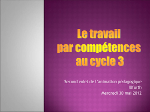 Travailler par compétences au cycle 3, quelles