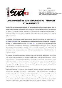 Communiqué de SUD Education 93 : Pronote et la publicité