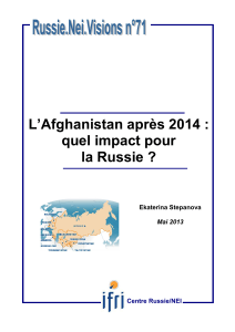 L`Afghanistan après 2014 : quel impact pour la Russie