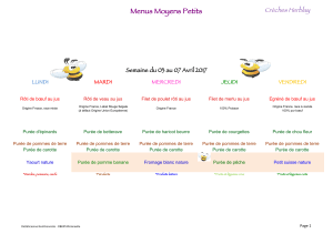 Menus des moyens/petits Avril - Mai - Juin 2017