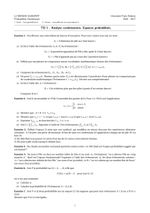 TD 1 - Analyse combinatoire. Espaces