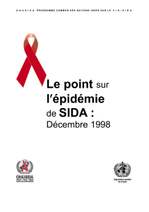 Le point sur l`épidémie de SIDA : Décembre 1998