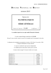 Brevet 2015 - maths et tiques
