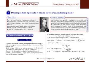 Décomposition Spectrale et racine carrée d`un endomorphisme