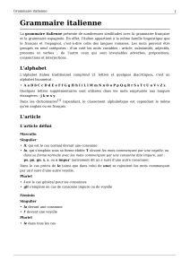 Grammaire italienne