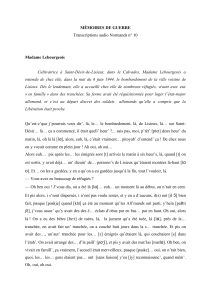 MÉMOIRES DE GUERRE Transcriptions audio Normands n° 10