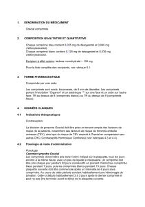 1. DÉNOMINATION DU MÉDICAMENT Gracial comprimés 2