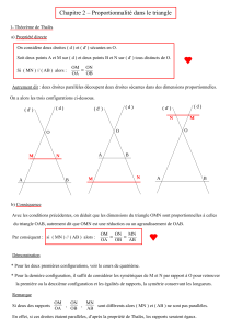 Chapitre 2 – Proportionnalité dans le triangle