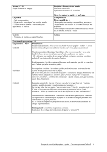 Utiliser les sens pour appréhender la matière