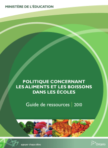 Politique concernant les aliments et les boissons dans les écoles