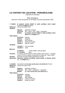 LE CONTRAT DE LOCATION : PHRASÉOLOGIE