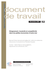 Eloignement, insularité et compétitivité dans les petites