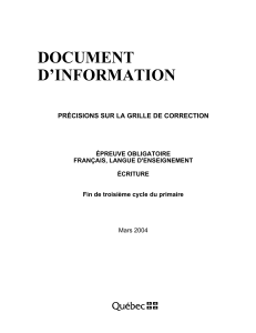 Document d`information - Précisions sur la grille de correction